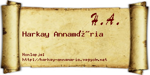 Harkay Annamária névjegykártya